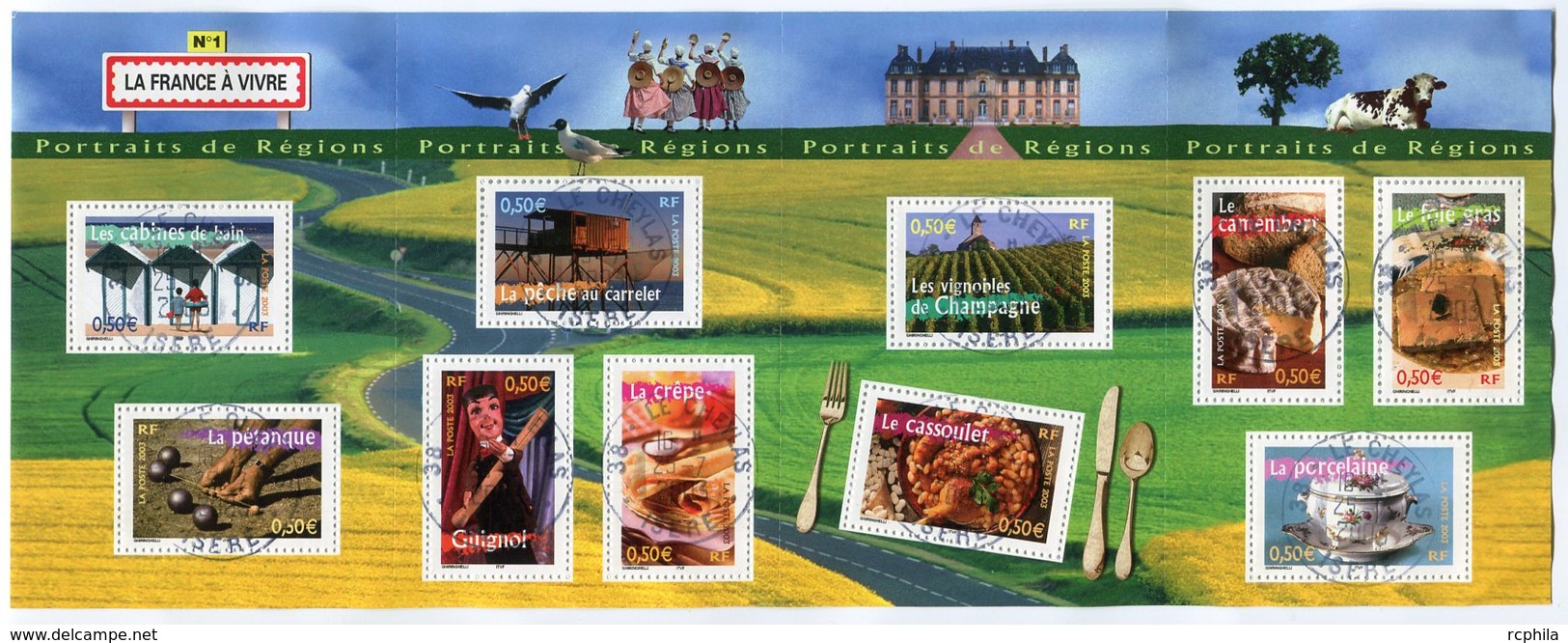 RC 12289 FRANCE BF N° 57 PORTRAITS DE REGIONS LA FRANCE A VIVRE N°1 BLOC FEUILLET OBLITÉRÉ - Oblitérés