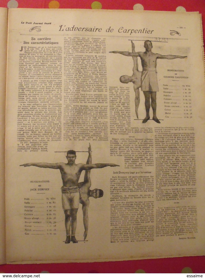 Le Petit Journal Illustré 26 Juin 1921. Boxe Georges Carpentier Jack Dempsey. Sabotages Voies Ferrées Paquebot - 1900 - 1949