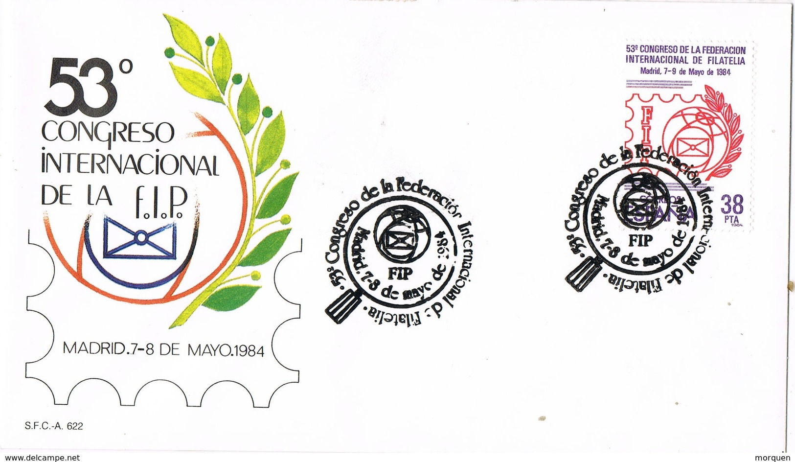 32259. Carta MADRID 1984. Congreso  Internacional F.I.P., Federacion Internacional Filatelia - Cartas & Documentos