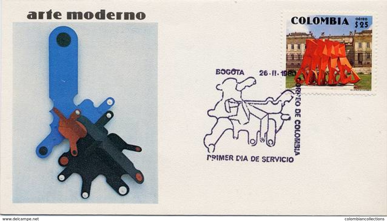 Lote 1436F, Colombia,1980, SPD-FDC, Escultura De Edgar Negret, Sculpture, Art - Kolumbien