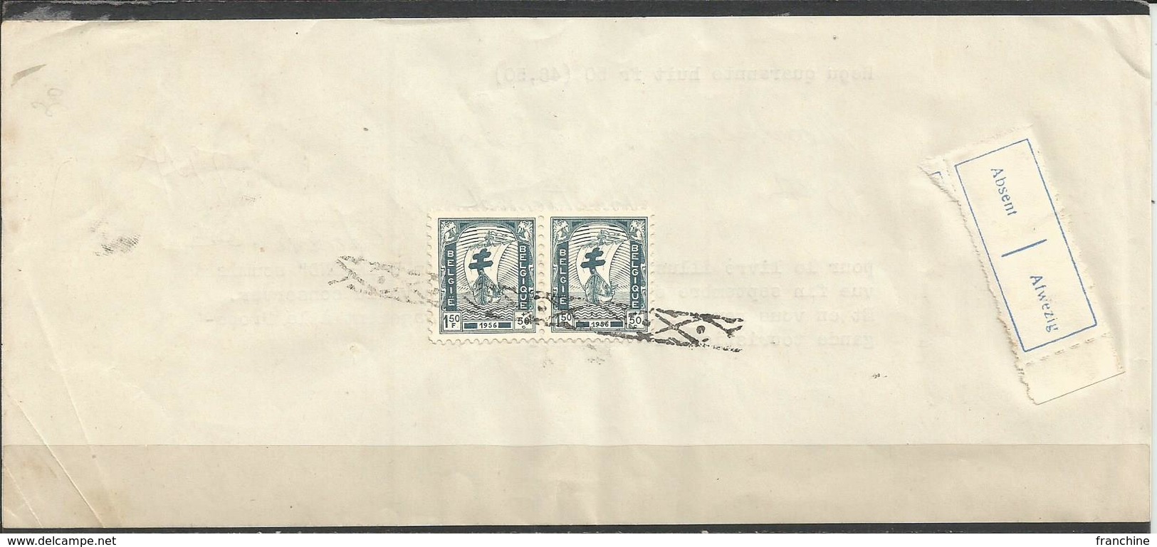 1956 - COB 998/1004 Oblitérés (o) - Obl. Centrale Relais HUY 11 + 2 Documents - Used Stamps