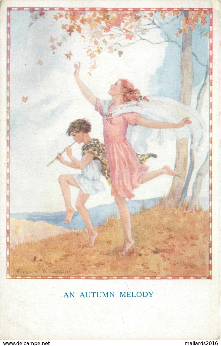 MARGARET W TARRANT "AN AUTUMN MELODY" AN OLD ARTIST SIGNED POSTCARD #91424 - Sonstige & Ohne Zuordnung