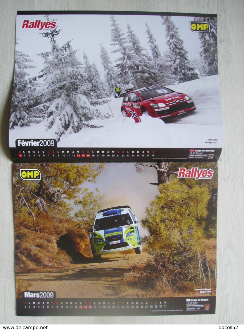 Calendrier Rallye 2009 Rallyes Magazine Chapions Du Monde 2004,2005,2006,2007,2008 - Sebastien Loeb - D éléna - 9 Scans - Grand Format : 1991-00