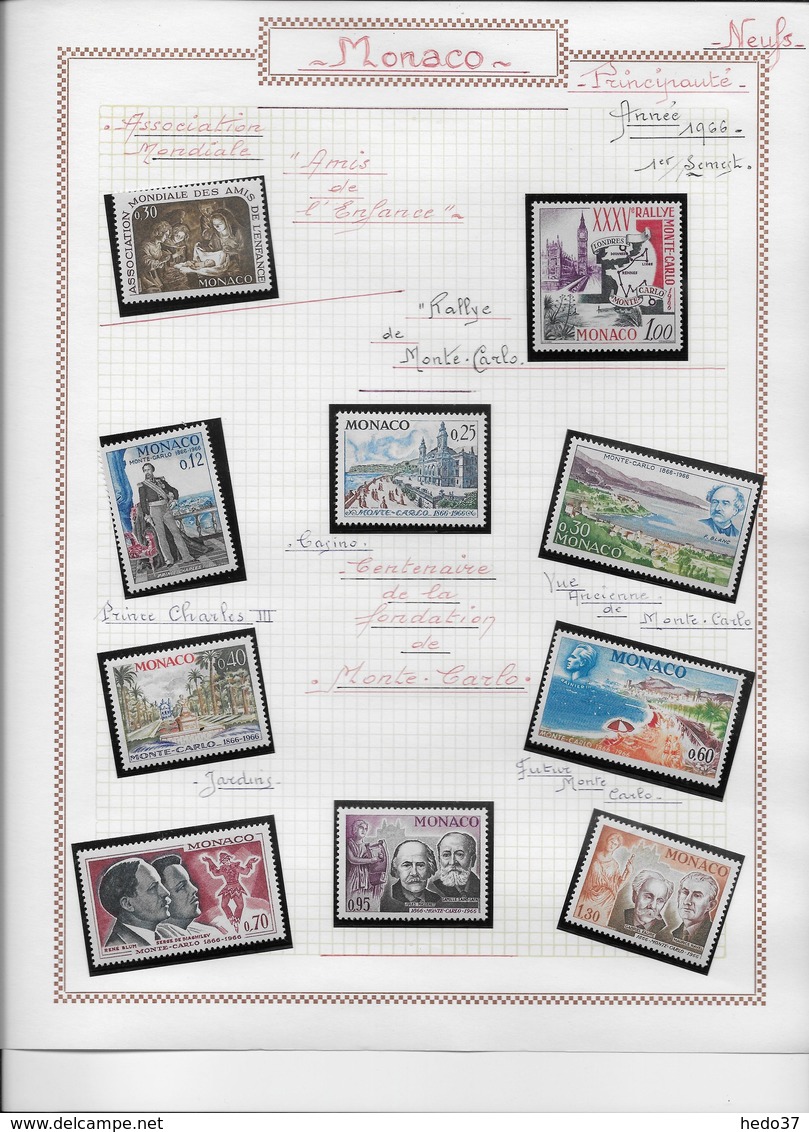 Monaco - Collection Vendue Page Par Page - Timbres Neufs ** Sans Charnière - TB - Lots & Serien