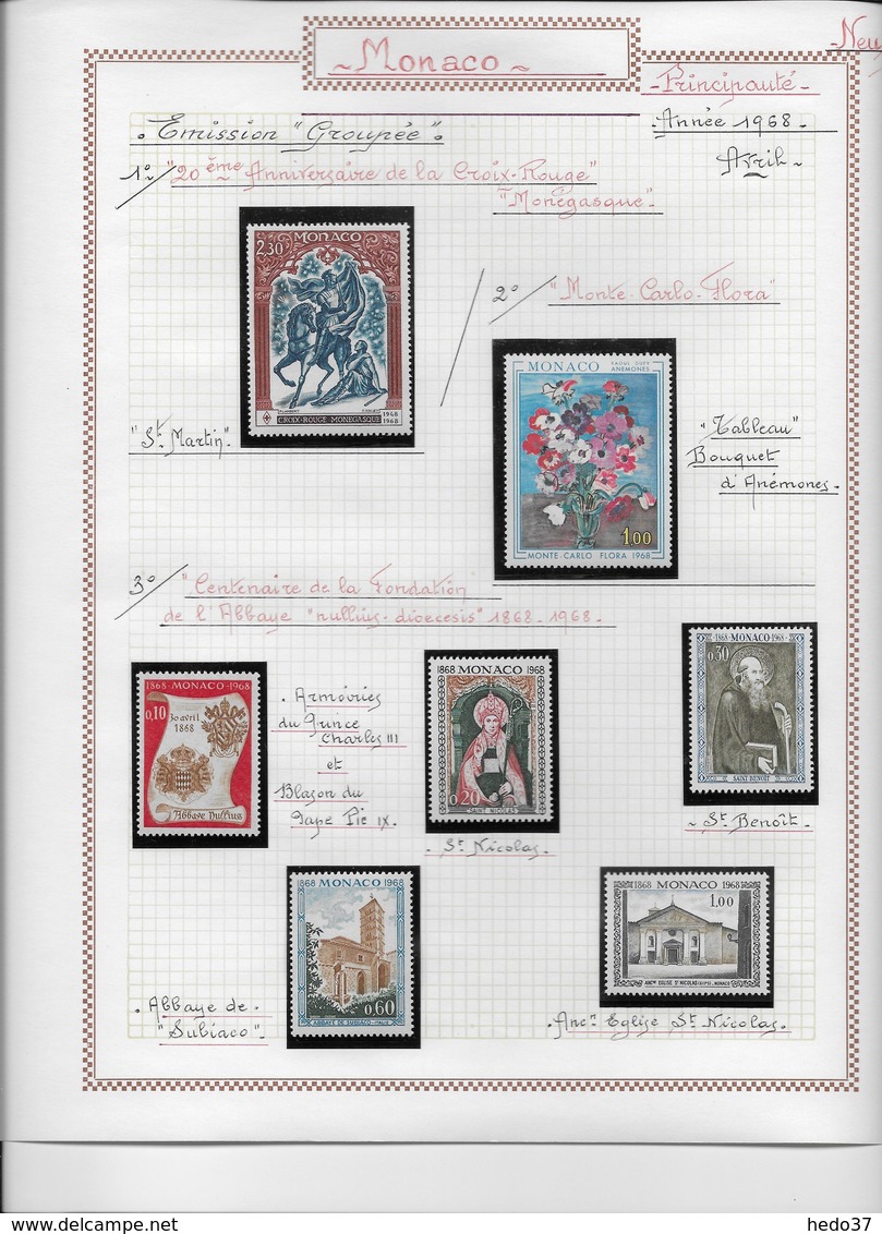 Monaco - Collection Vendue Page Par Page - Timbres Neufs ** Sans Charnière - TB - Collections, Lots & Séries