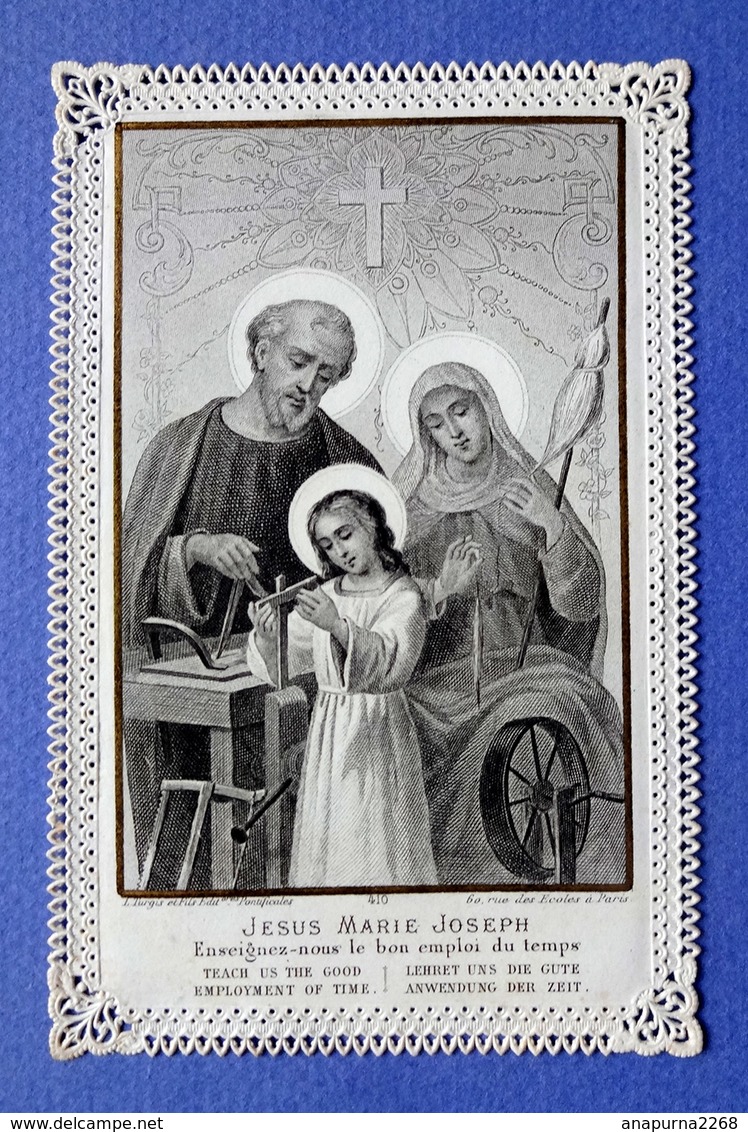 IMAGE  RELIGIEUSE. PIEUSE....CANIVET.........ED.TURGIS....JÉSUS. MARIE. JOSEPH...... ATELIER DE JOSEPH /L'ENFANCE - Devotion Images