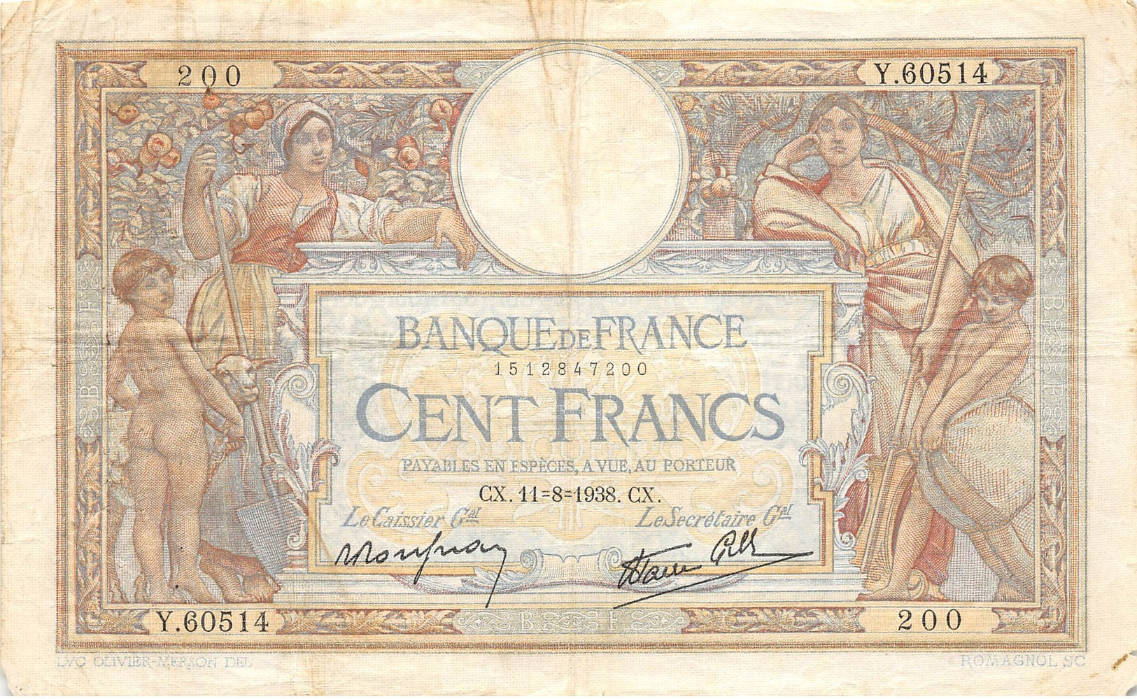 100  FRANCS  LUC  OLIVIER  MERSON - 100 F 1908-1939 ''Luc Olivier Merson''