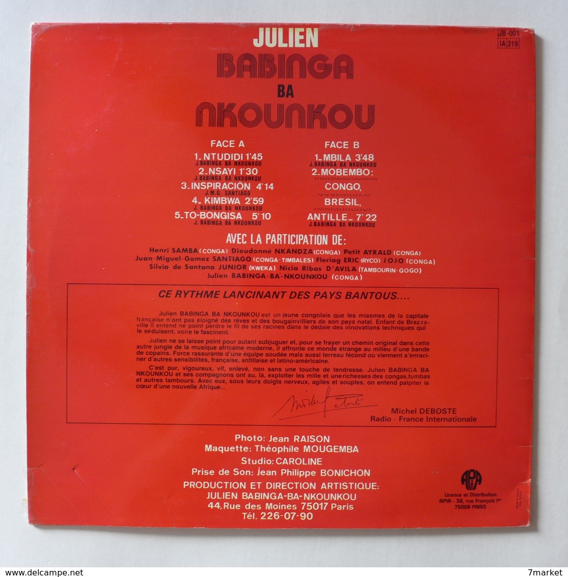 LP/ Julien Babinga Ba Nkounkou - "Kimbwa Conga-Congo" - World Music