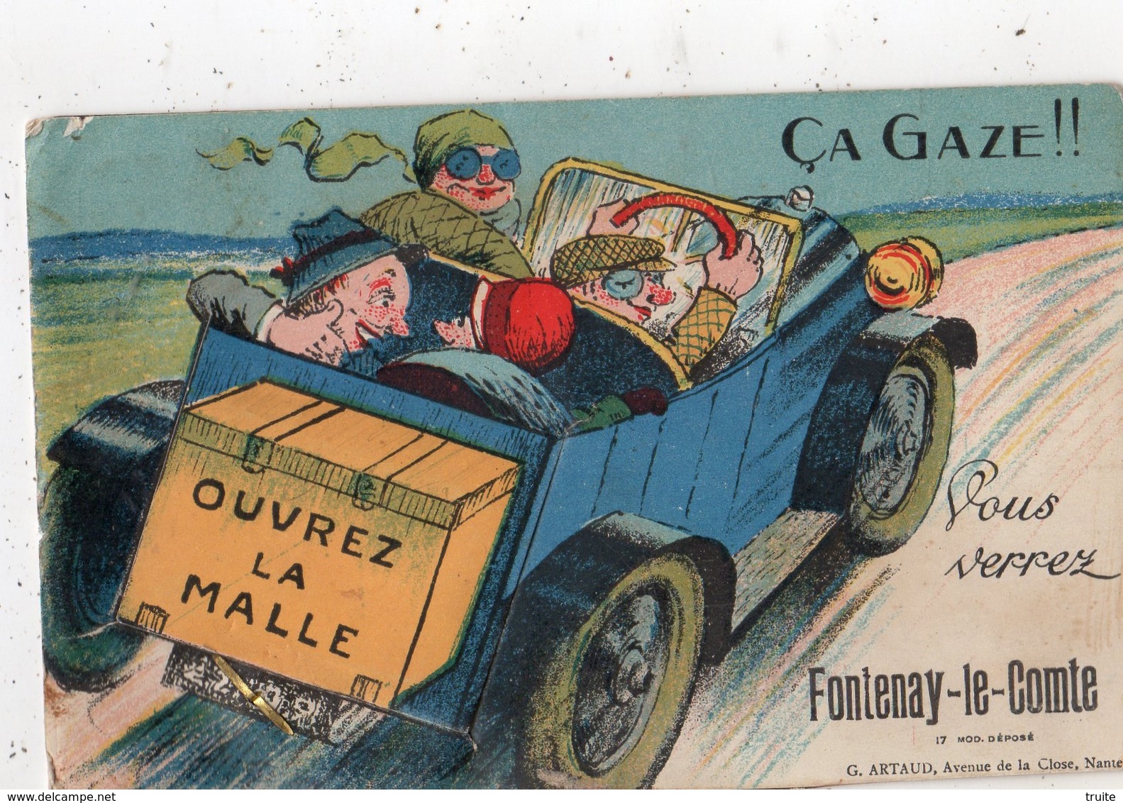 CA GAZE !! OUVREZ LA MALLE ET VOUS VERREZ FONTENAY-LE-COMTE (CARTE A SYSTEME) - Fontenay Le Comte