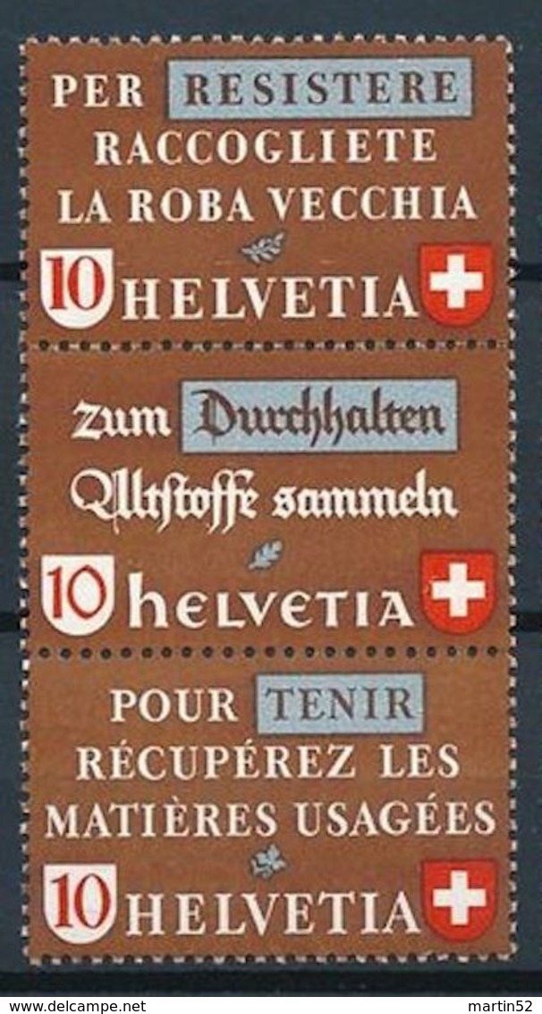 Schweiz Suisse 1942: Altstoff-Zusammendruck Se-tenant : Zu Z36c Mi SZd.11** Postfrisch MNH (Zu CHF 26.00) - Se-Tenant