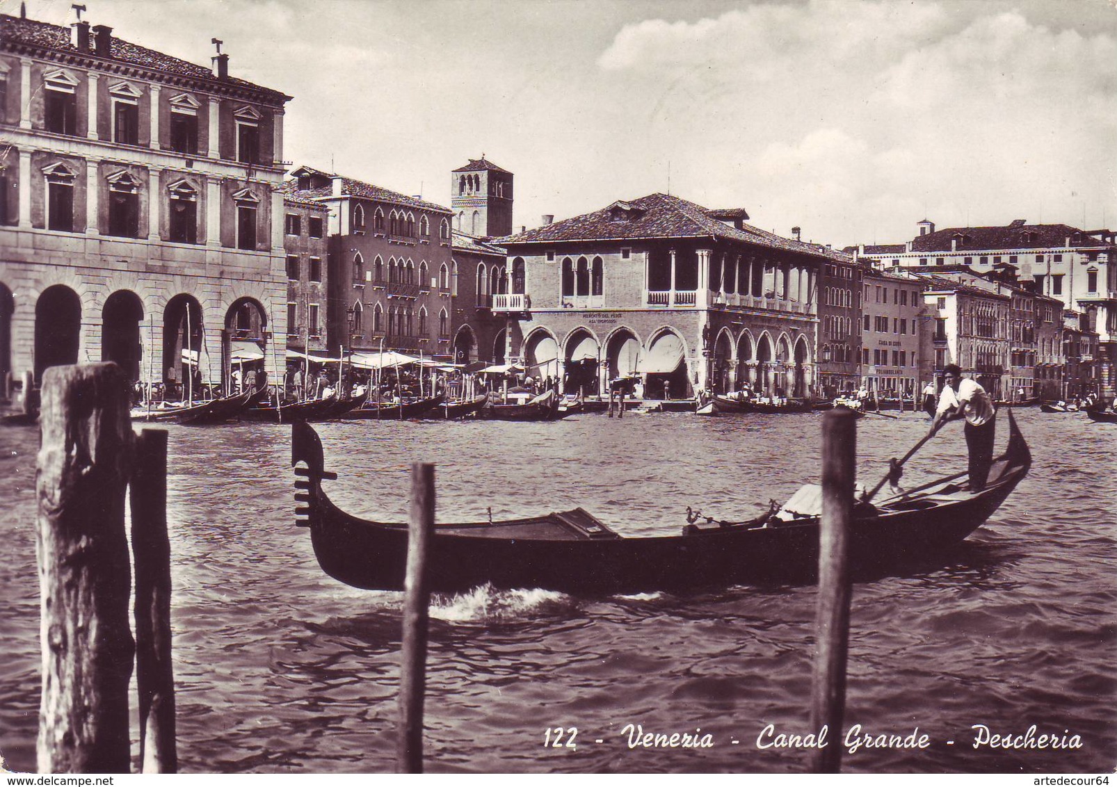 Venezia  - Canal Grande - Pescheria  -  Viaggiata - Venezia