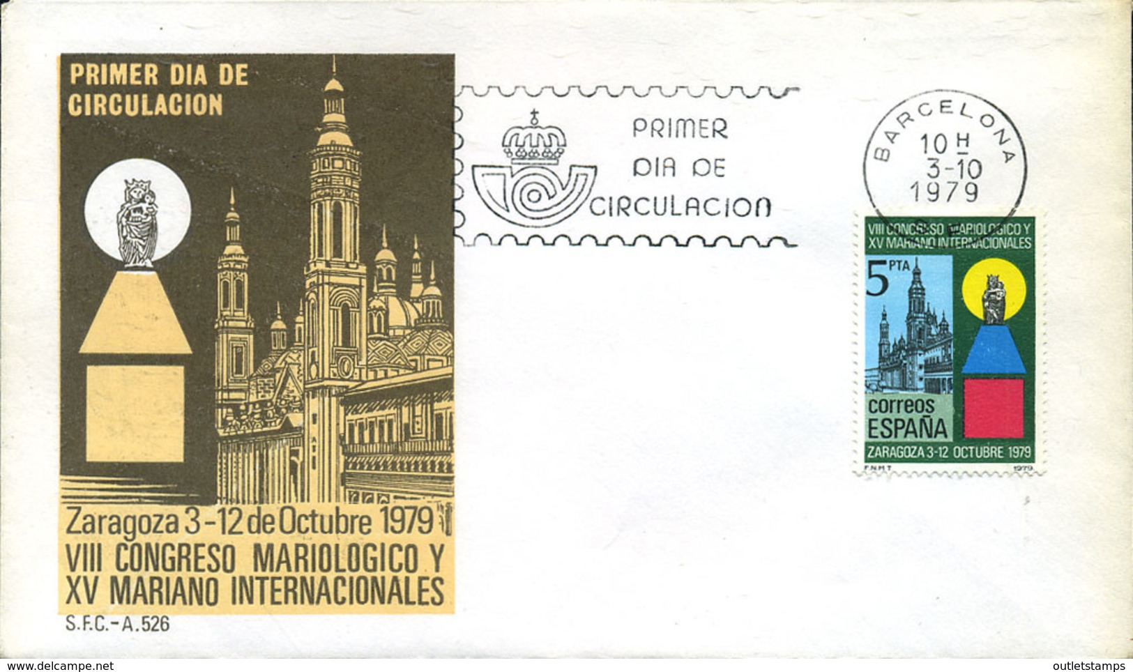 Ref. 281691 * NEW *  - SPAIN . 1979. 8th MARIOLOGY AND 15th INTERNATIONAL MARIANIST CONGRESSES IN ZARAGOZA. 8 CONGRESO M - Nuevos