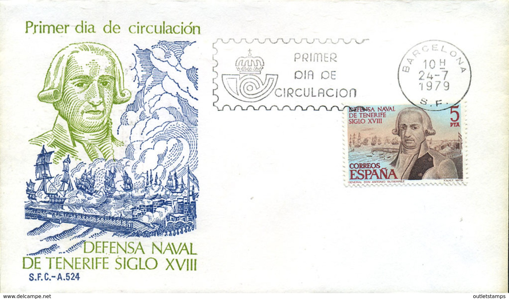 Ref. 281693 * NEW *  - SPAIN . 1979. TENERIFE NAVAL DEFENSE. DEFENSA NAVAL DE TENERIFE - Nuevos