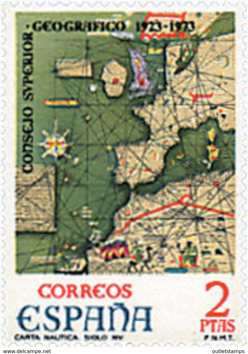 Ref. 84877 * NEW *  - SPAIN . 1974. 50th ANNIVERSARY OF THE SUPERIOR GEOGRAPHICAL COUNCIL. 50 ANIVERSARIO DEL CONSEJO SU - Ungebraucht