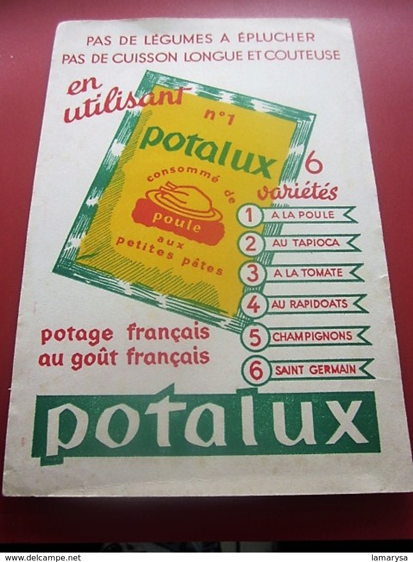 POTAGE POTALUX POULE AUX PATES  - BUVARD Collection Illustré LOURAIN Publicitaire Publicité Alimentaire Potages & Sauces - Soep En Saus