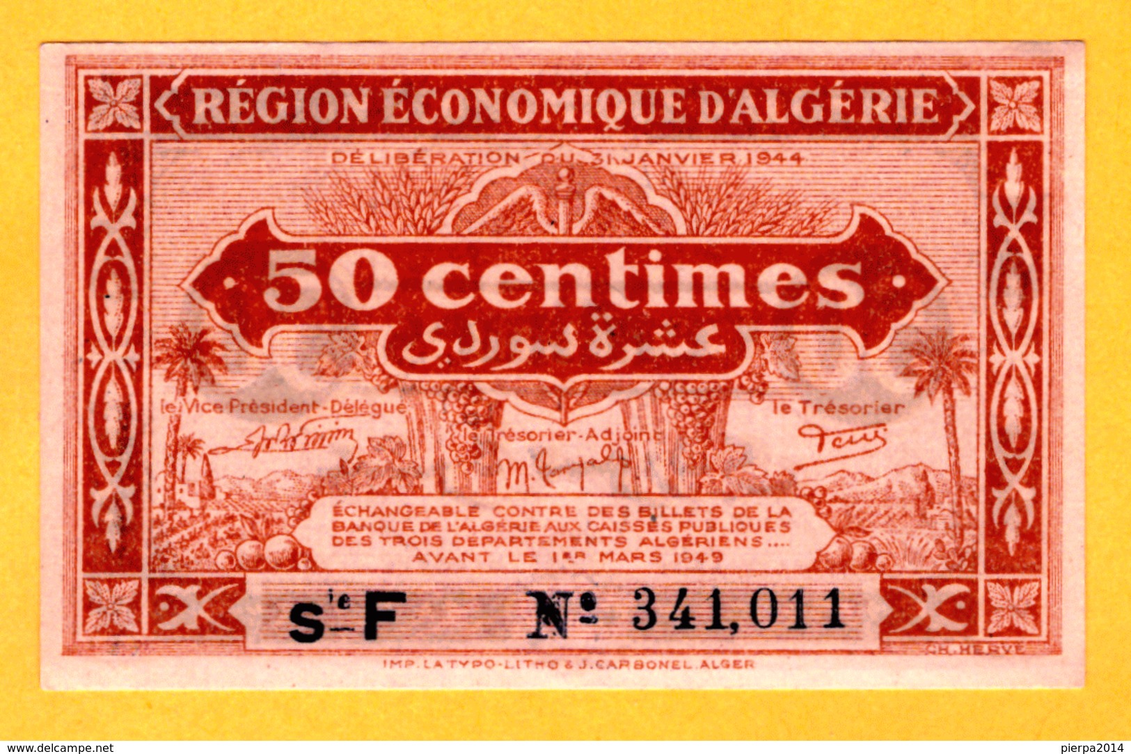 Algeria 50 C., Serie F - 97b - NEUF - Algérie