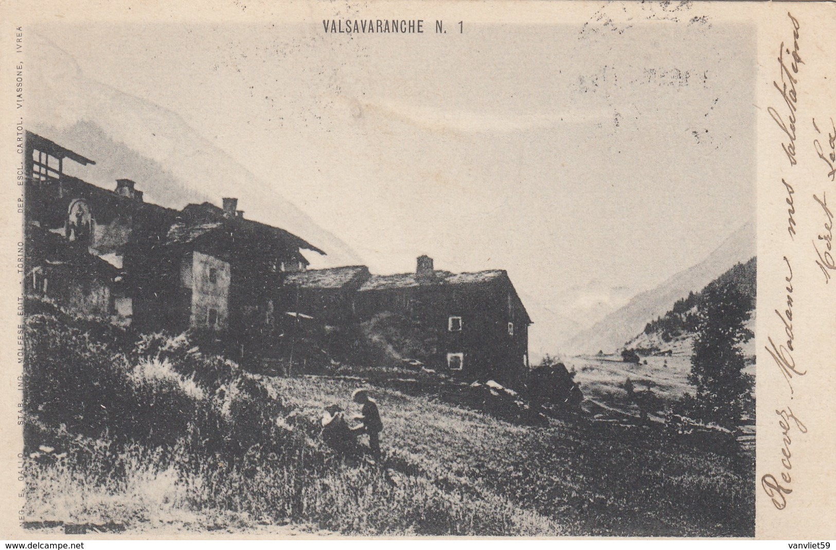 VALSAVARANCHE-AOSTA--CARTOLINA VIAGGIATA IL 30-1-1907 - Aosta