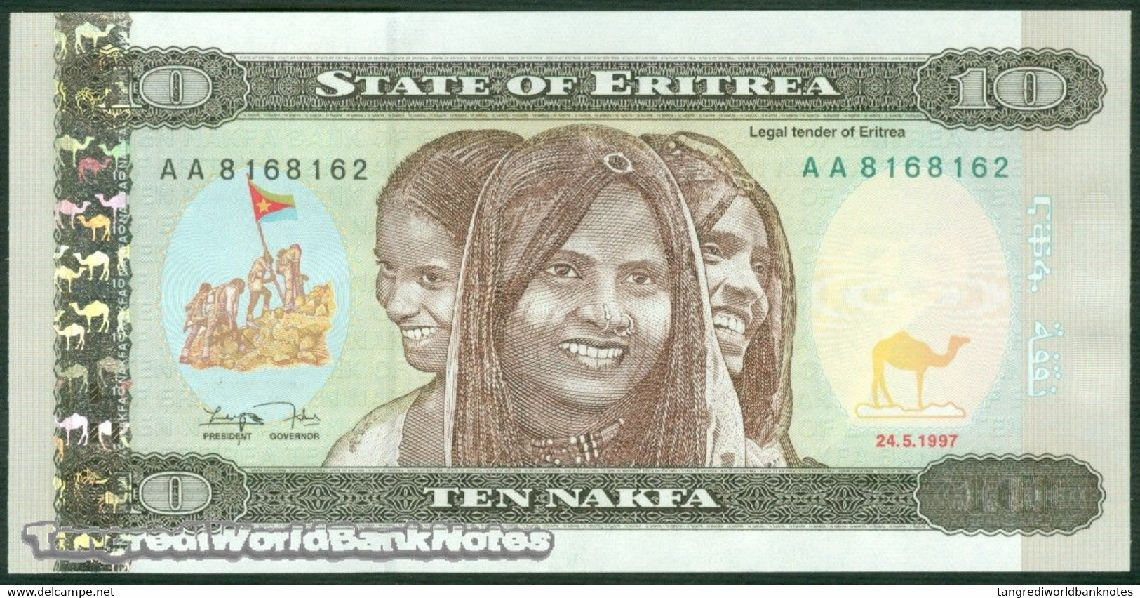 TWN - ERITREA 3 - 10 Nakfa 24.5.1997 Prefix AA UNC - Eritrea