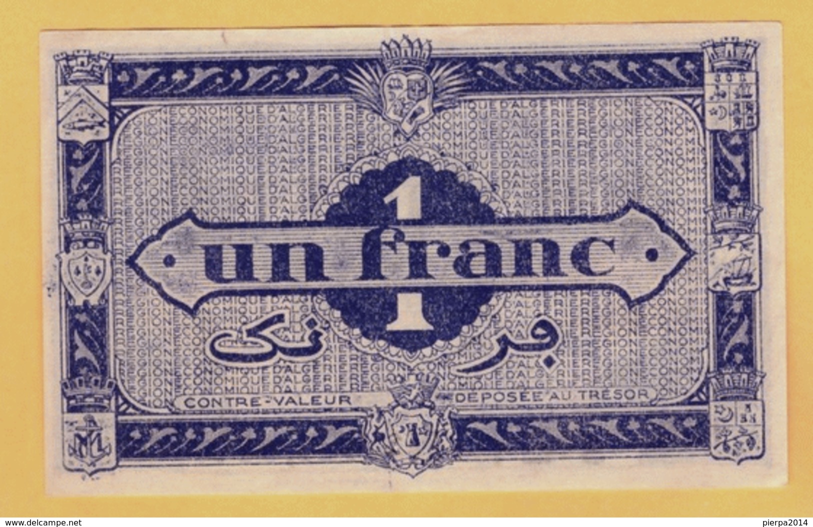 Algeria  1  Franc 1944 - Pick 98b  VF+ - Algérie