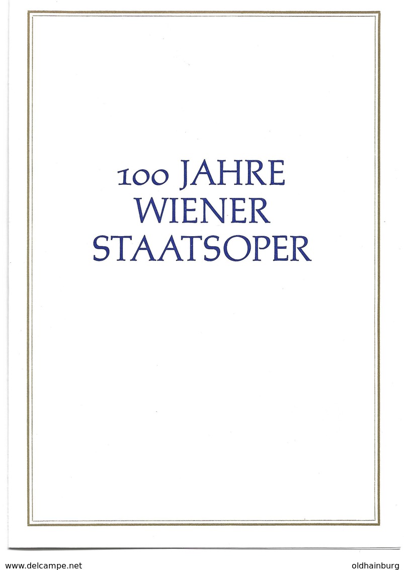 3005c: Österreich 1969, Staatsopernblock, Einmal Postfrisch ** Und Einmal Gestempelt Im Folder - Blocs & Feuillets