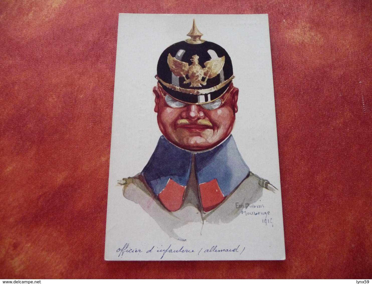 Portait Couleurs D' Un Officier D' Infanterie Allemand - Guerre 1914-18