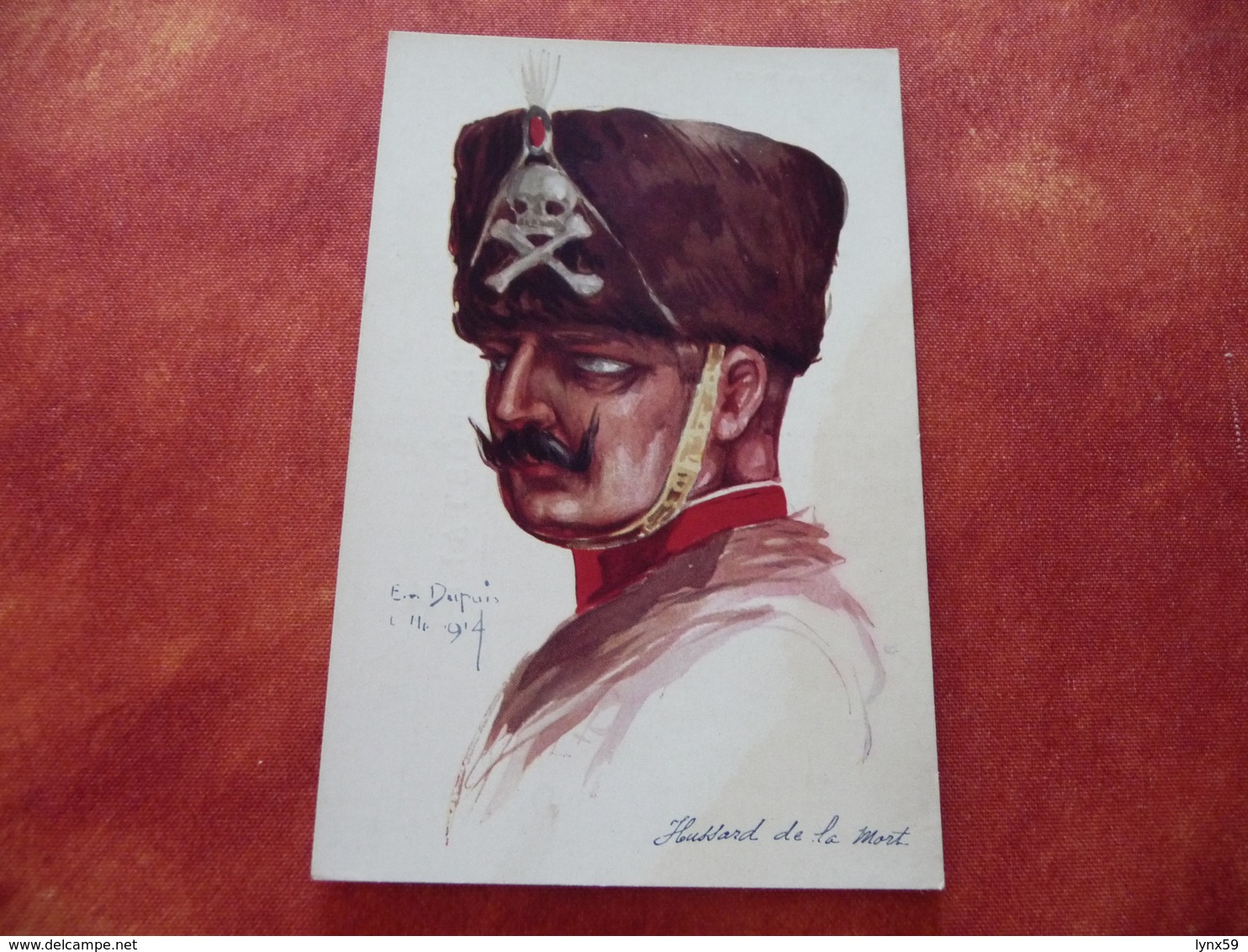 Portait Couleurs D' Un Hussard De La Mort Allemand - War 1914-18