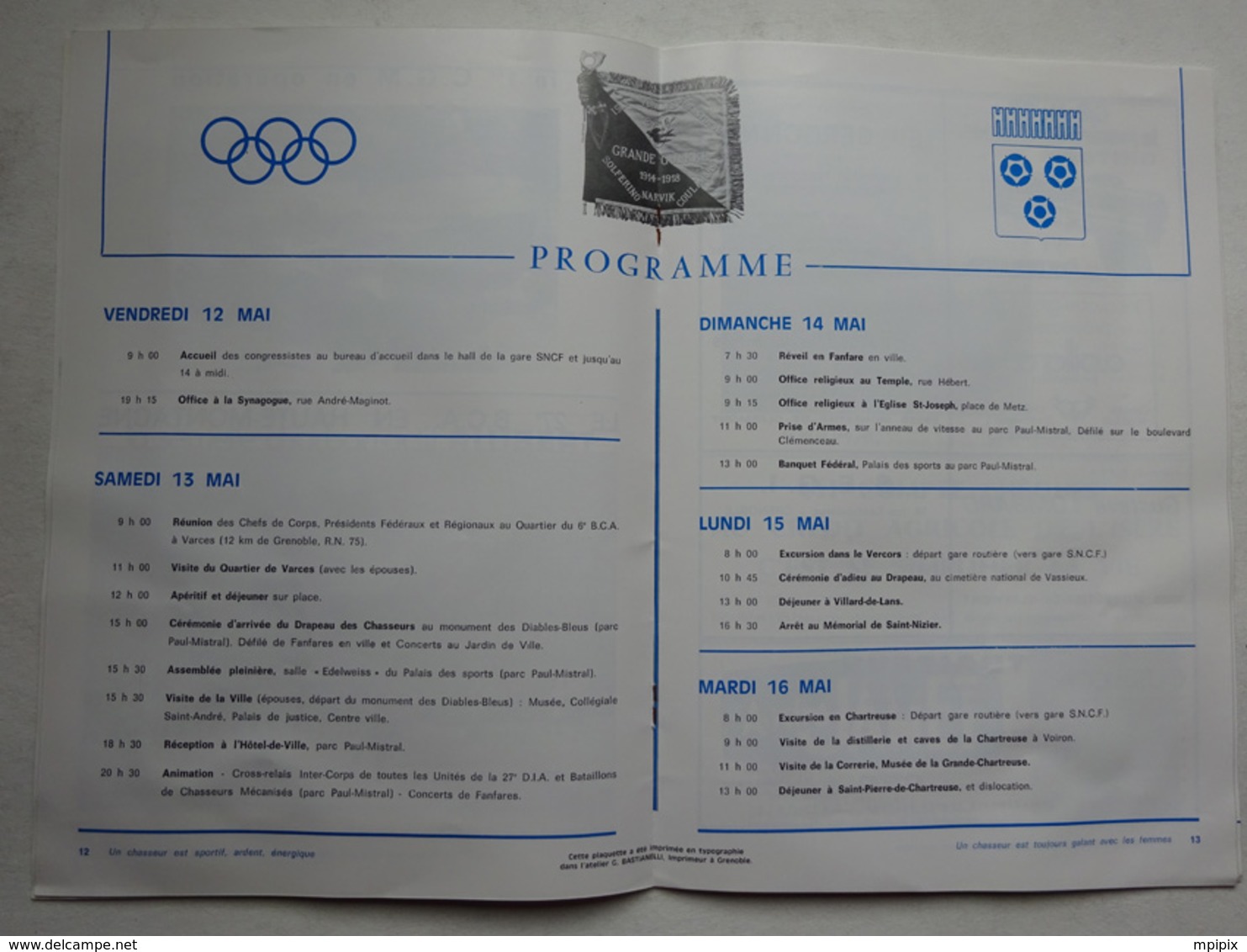 OHM Magazine Du 6e B.C.A Chasseurs Alpins Grenoble 40° Congrès De Tradition Chasseur Mai 1978 Publicités JO - Französisch