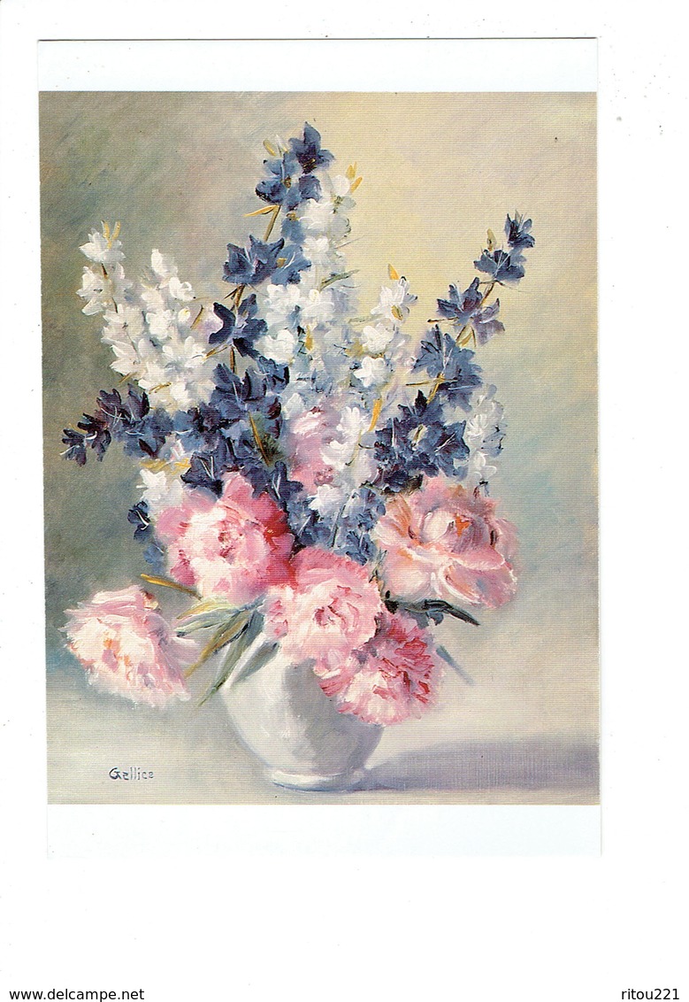 Cpm - Pivoines Et Delphiniums - Peinture De GALLICE - - Fleurs