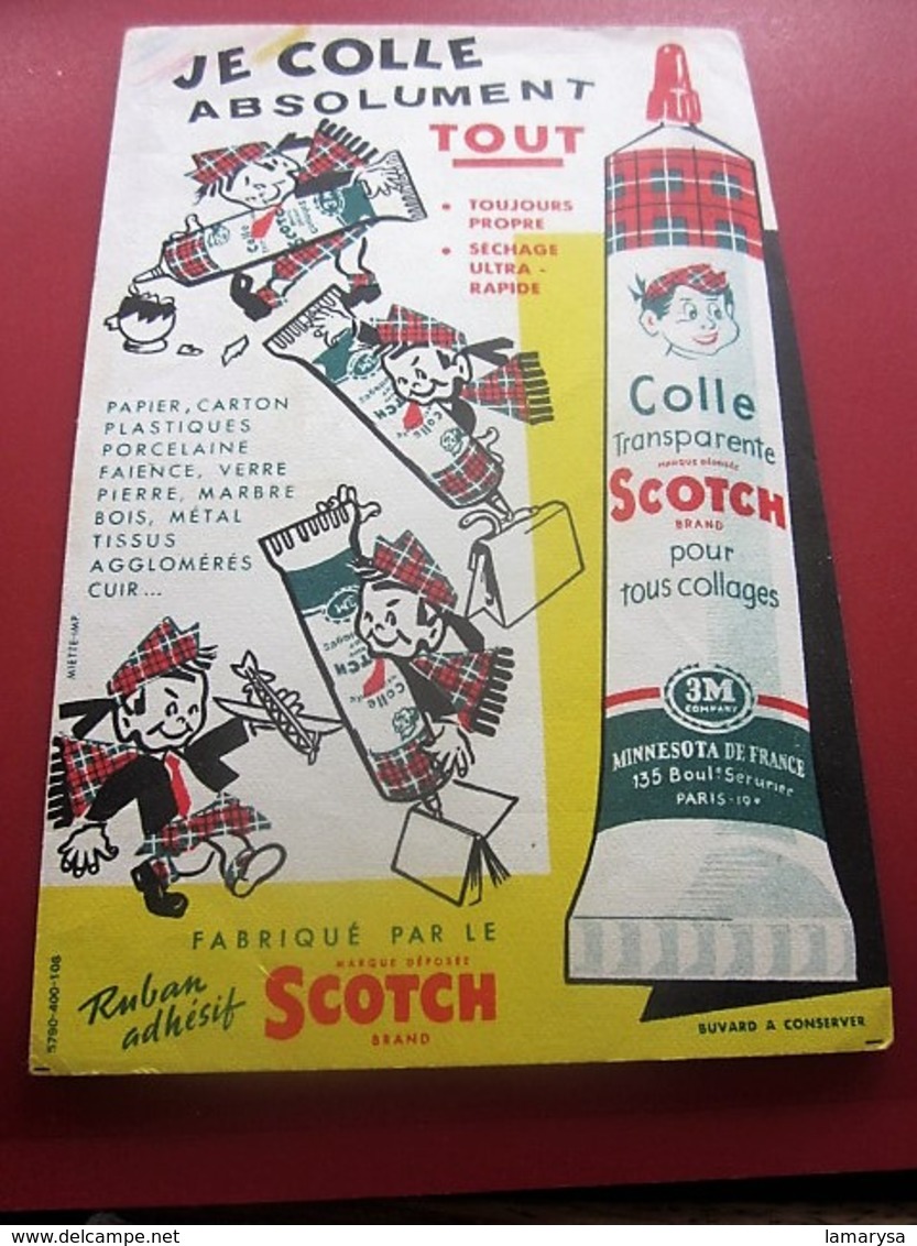 COLLE SCOTCH -BUVARD Collection Illustré Publicitaire Publicité  Papeterie LIBRAIRIE FOURNITURE SCOLAIRE - Papeterie