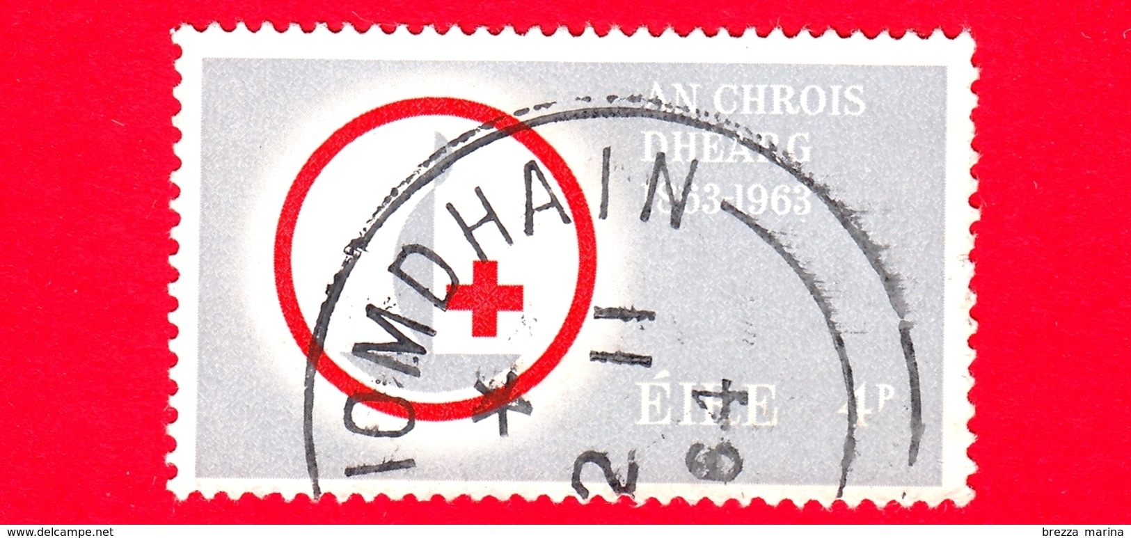 IRLANDA - EIRE - Usato - 1963 - 100 Anni Della Croce Rossa - Red Cross - Emblema - 4 - Usati