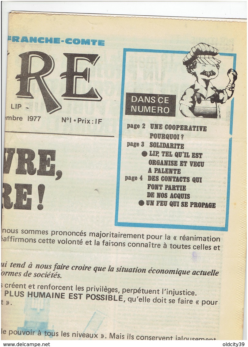 LIP : L'Heure N°1 ( Decembre 1977) Et Lip Actualité De Octobre 1977( Supp à Lip Unité N°10) - 1950 - Today