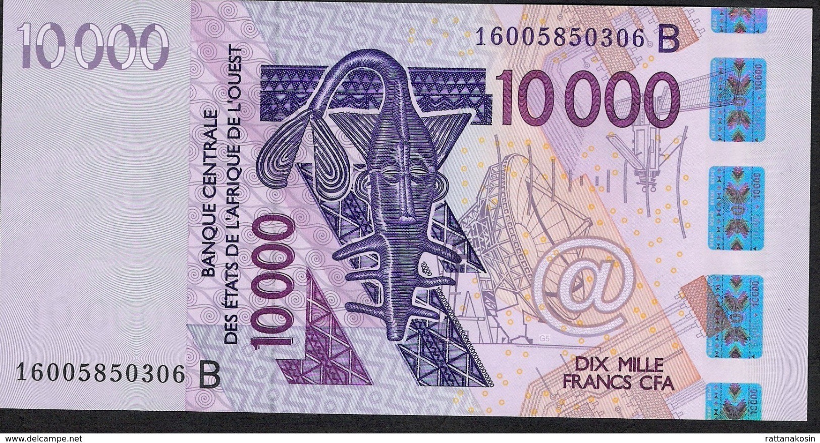 W.A.S. BENIN P218Bp 10000 Francs (20)16 Dated 2016 UNC. ! - Benin