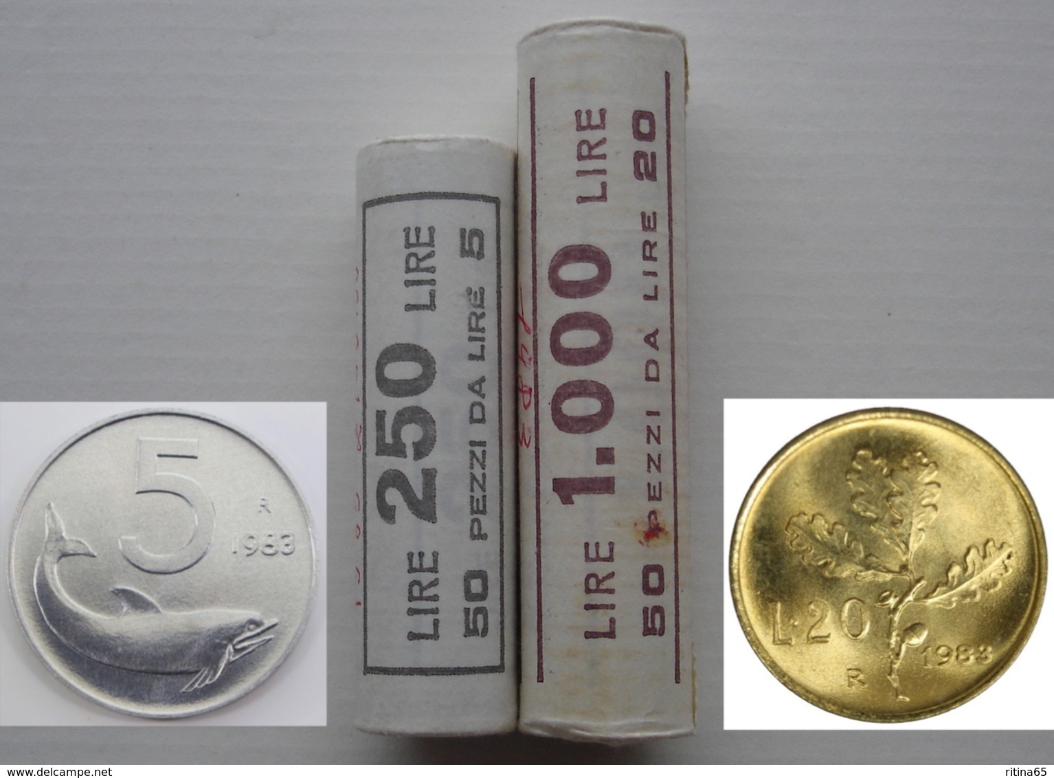 RARI !!! ROTOLINI 5 E 20 LIRE 1983 ORIGINALI DELLA ZECCA DI STATO !!! - 20 Lire