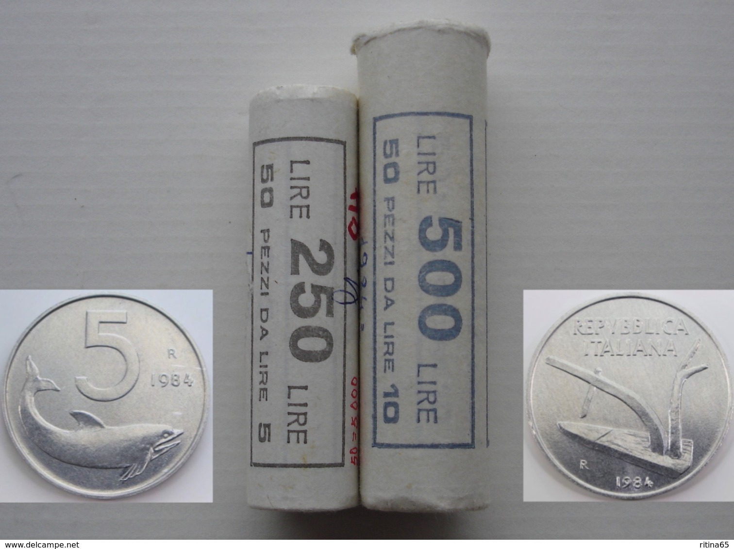 RARI !!! ROTOLINI 5 E 10 LIRE 1984 ORIGINALI DELLA ZECCA DI STATO !!! - 10 Lire