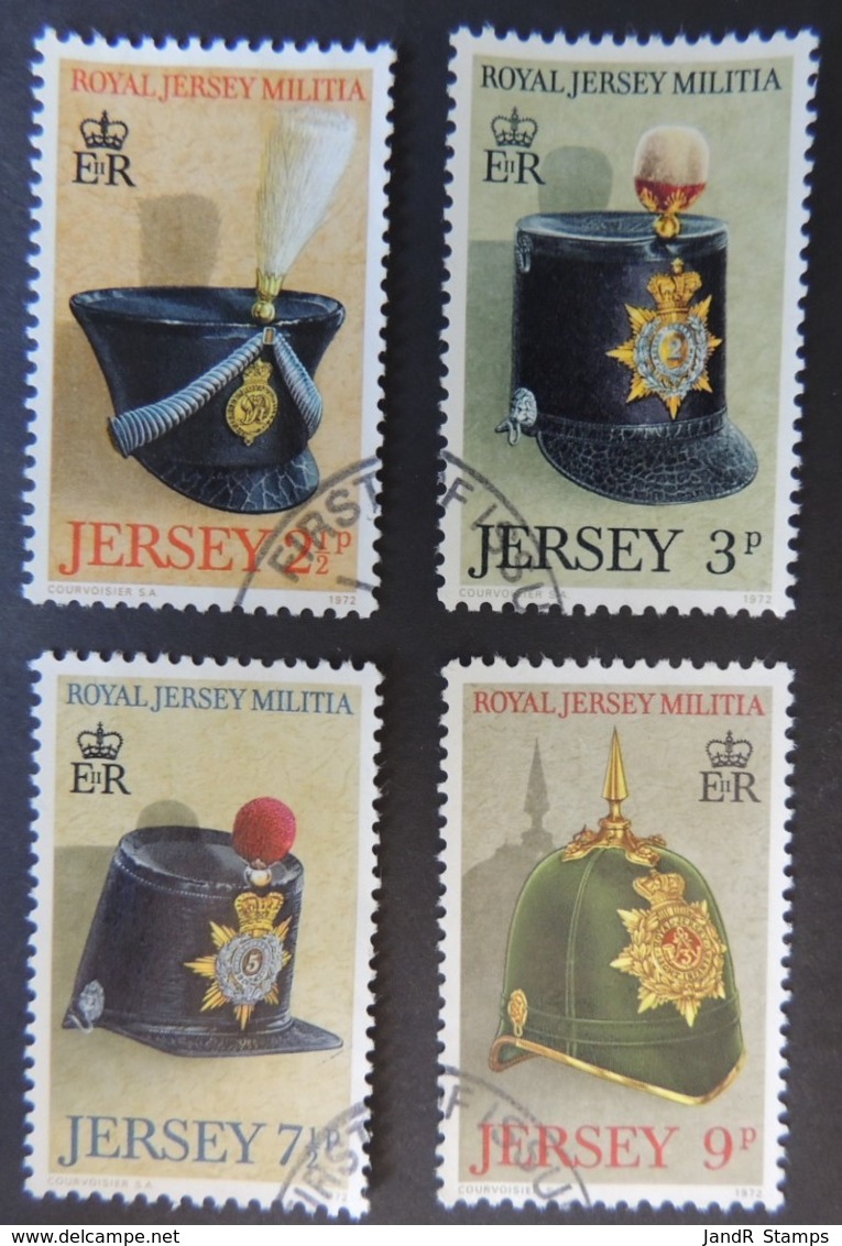 JERSEY 1972 MILITIA SET OF 4 VFU MILITARIA - Jersey