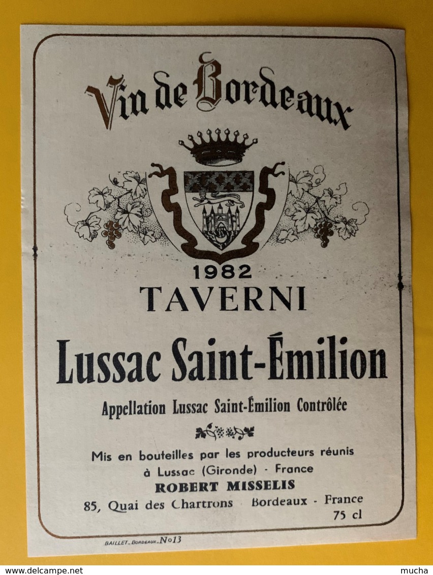 10303 - Taverni 1982 Lussac Saint-Emilion - Bordeaux