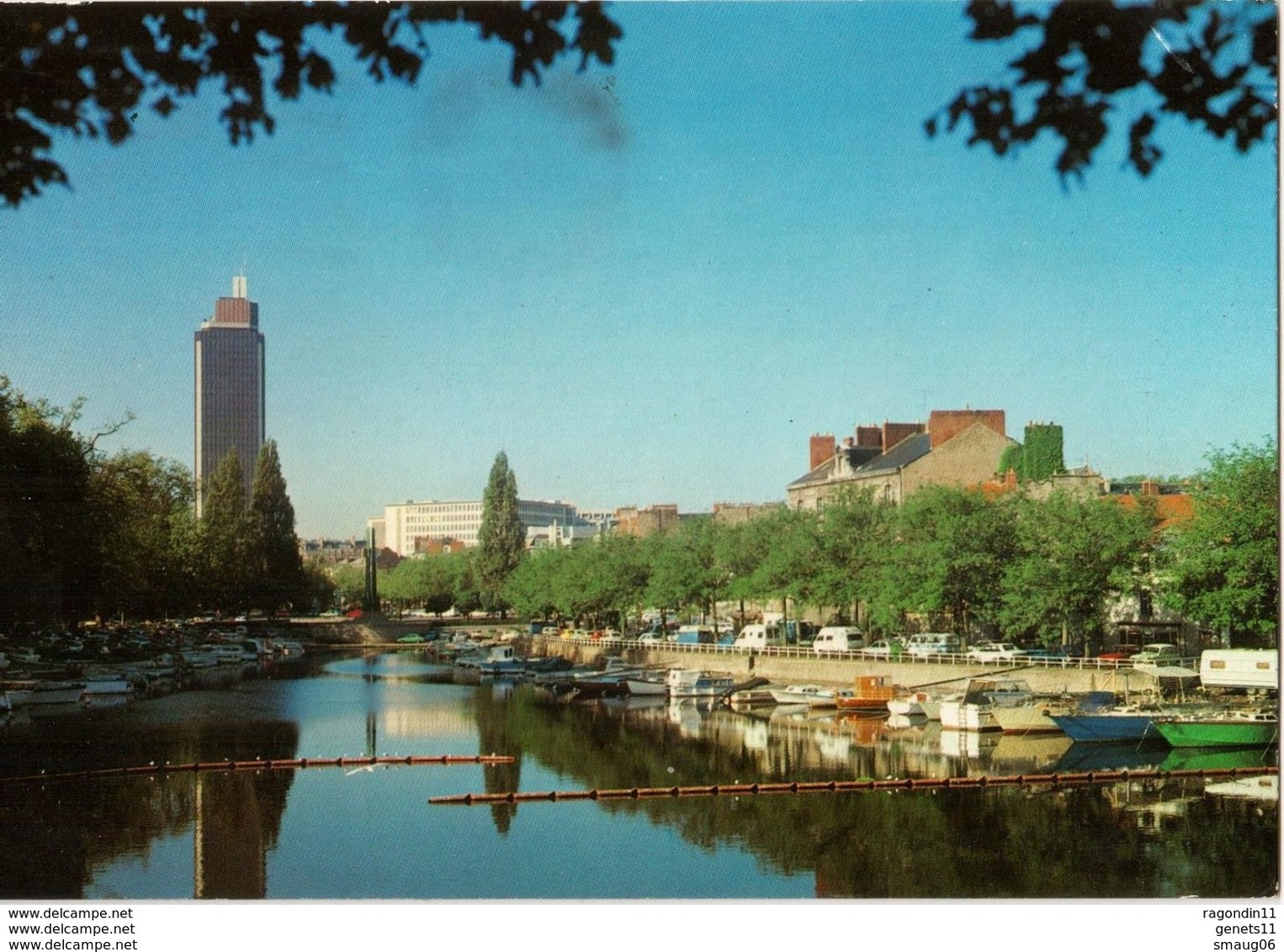 44 - NANTES - VUS DE L'ERDRE, LE QUAI DE VERSAILLES, LE PONT MORAND ET LA TOUR BRETAGNE - Nantes