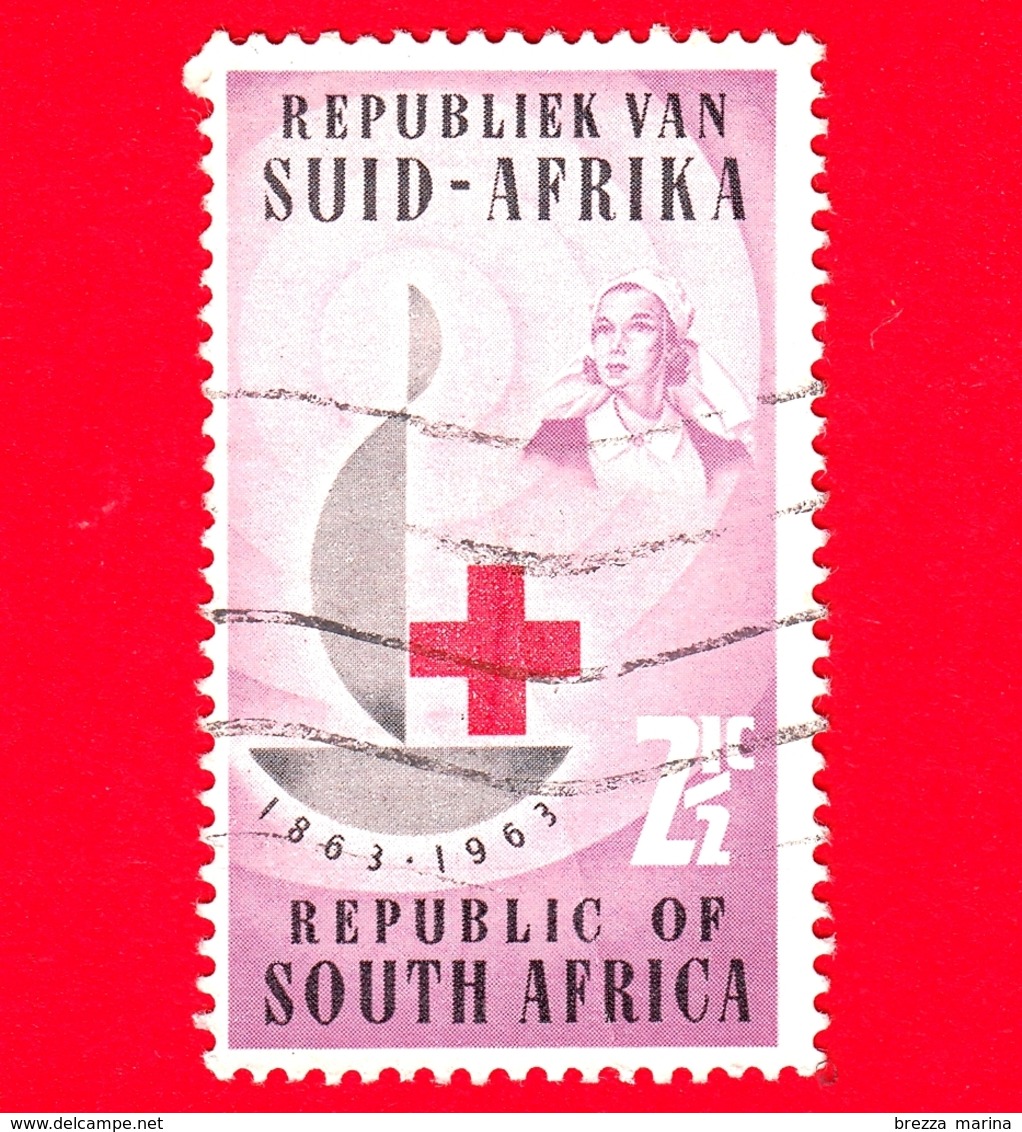 SUD AFRICA - Usato - 1963 - 100 Anni Della Croce Rossa - Red Cross - 2 ½ - Usati