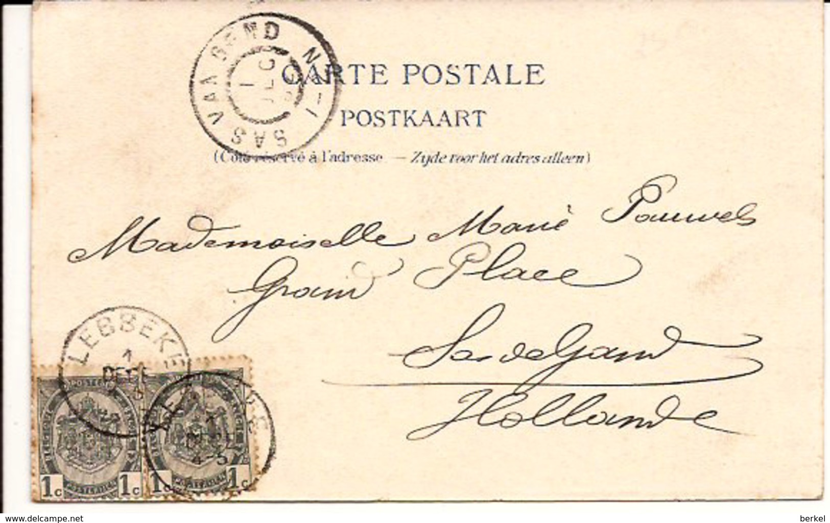 LEBBEKE KASTEEL Van M. Du Bois - Verwilghen 1902 Sas V Gent Grootrondstempel  6/177 /d2 - Lebbeke
