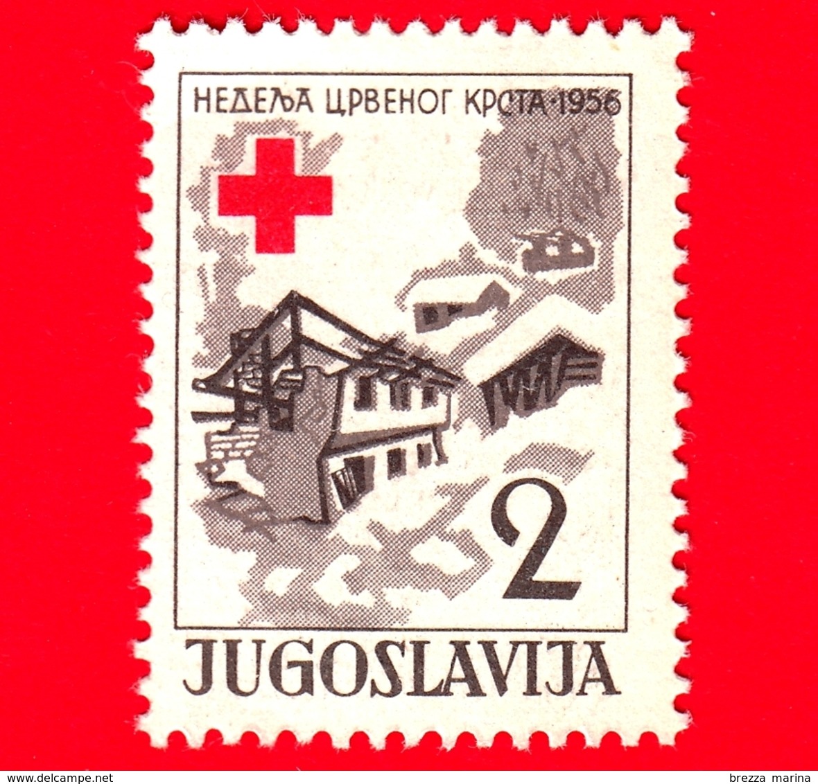 Nuovo - MNH - JUGOSLAVIA - 1956 - Croce Rossa - Disastri Naturali - Neve - 2 - Nuovi