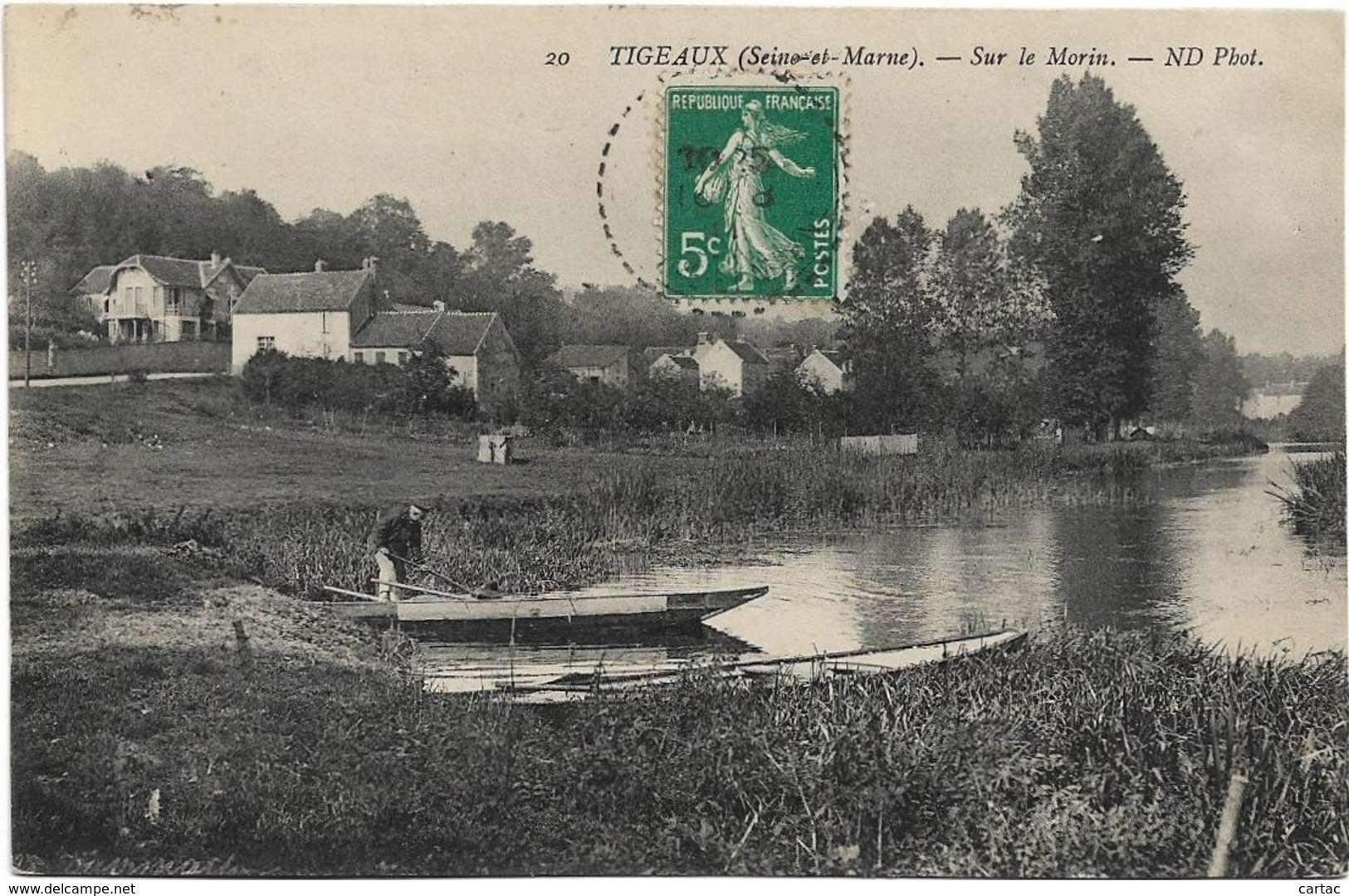 D77 - TIGEAUX - SUR LE MORIN - Barques - Homme - Autres & Non Classés