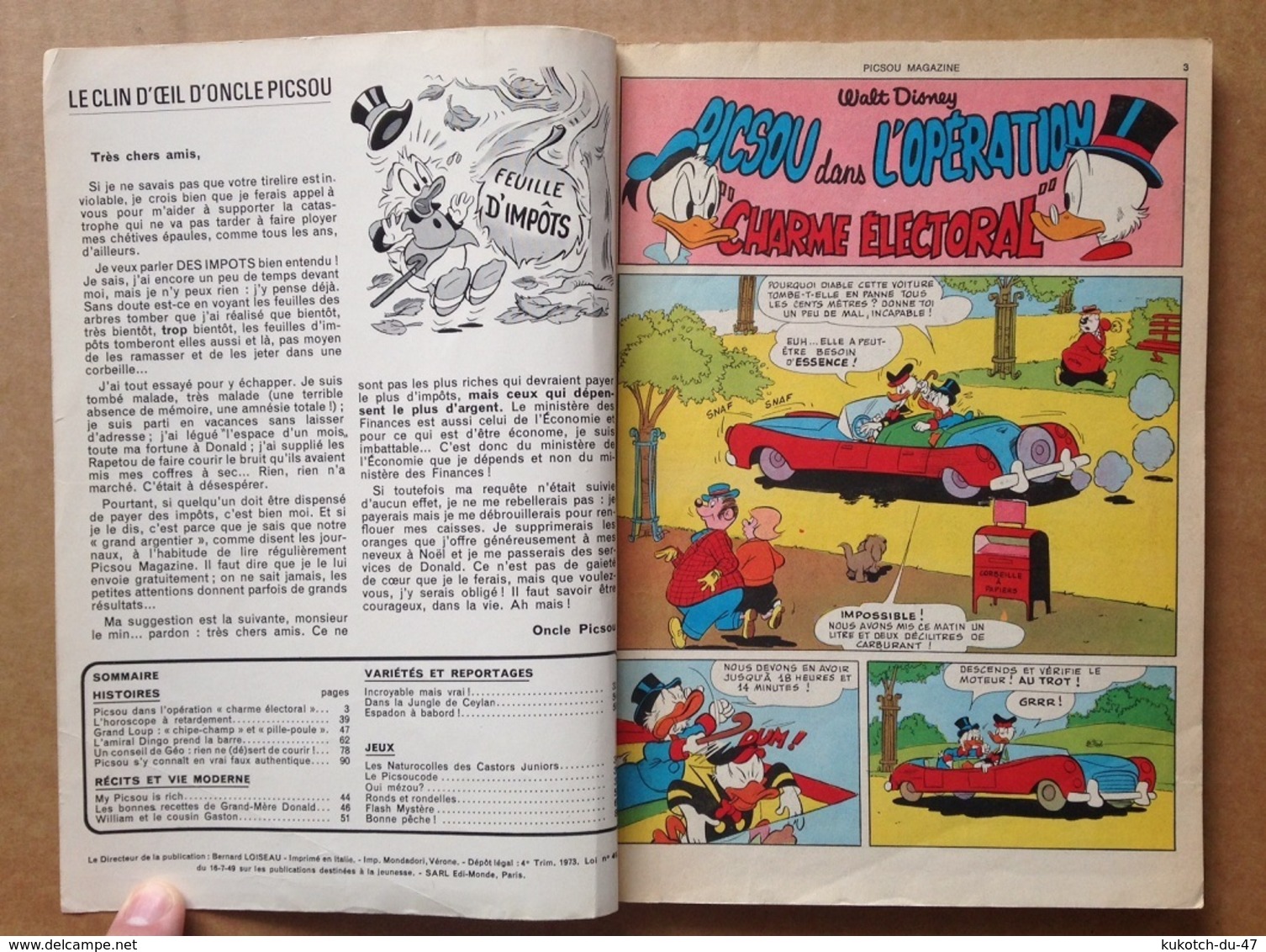 Disney - Picsou Magazine - Année 1973 - N°20 - Picsou Magazine