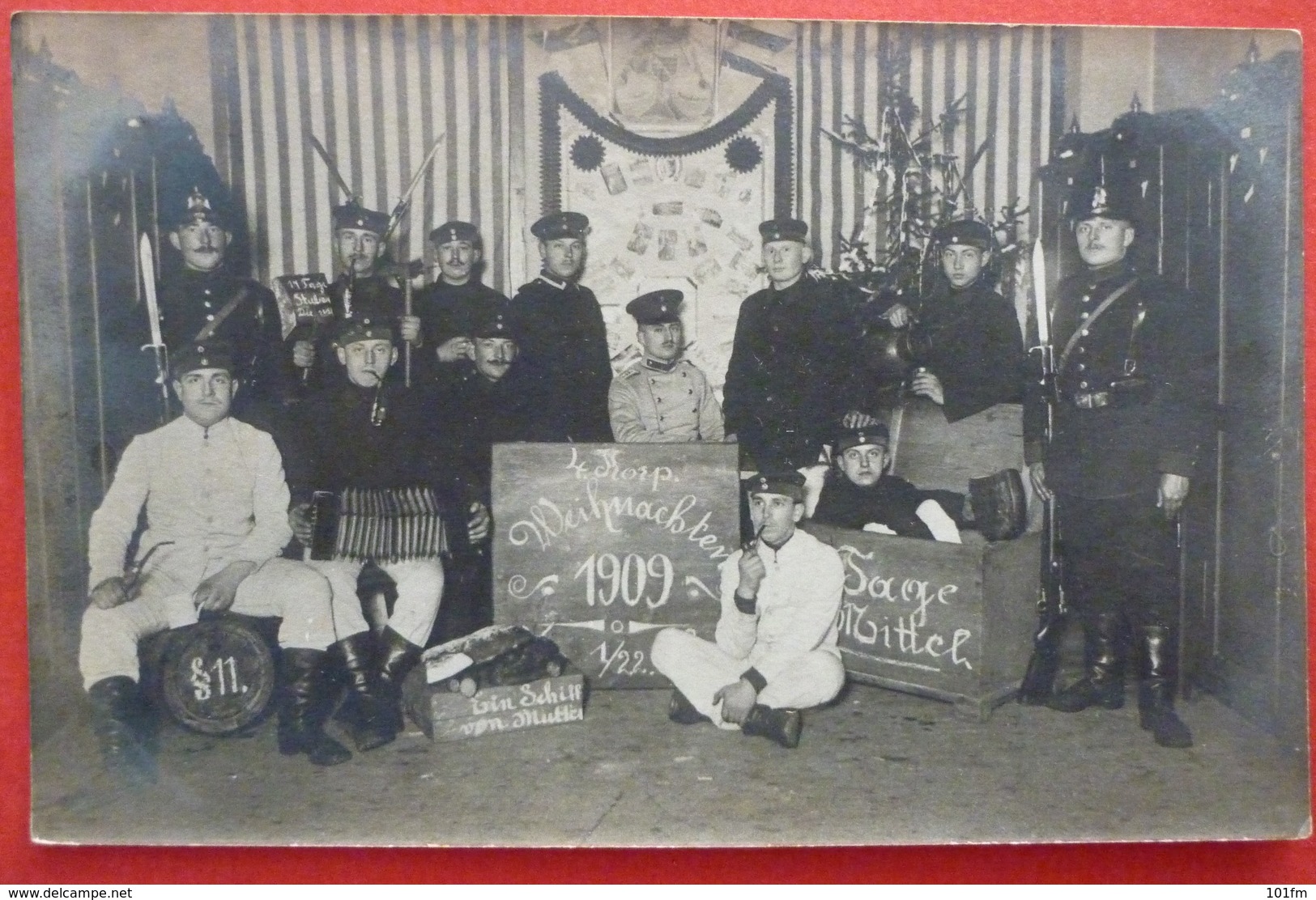 DEUTSCHE SOLDATEN - WEIHNACHTEN 1909 , ORIGINAL PHOTO - Regimente
