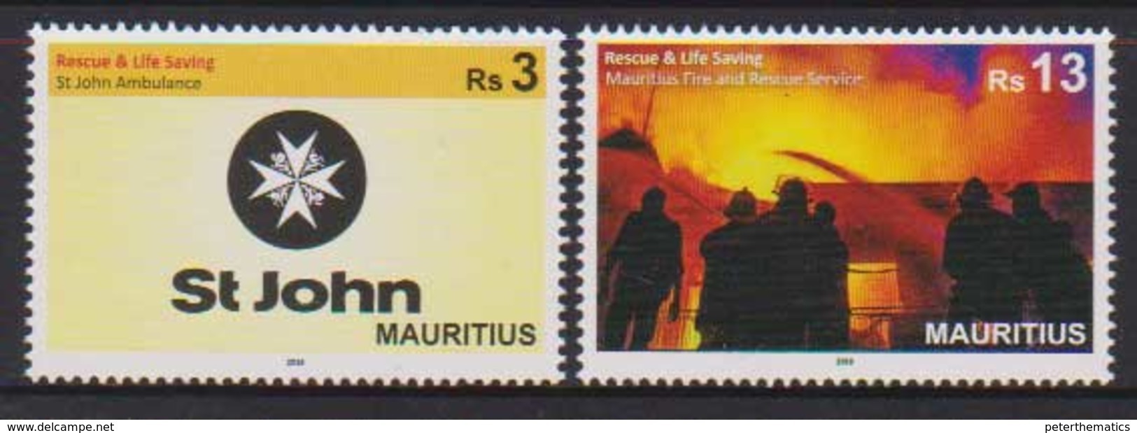 MAURITIUS , 2018, MNH, RESCUE SERVICES, FIREMEN, MAURITIUS FIRE AND RESCUE SERVICE,  2v - Firemen