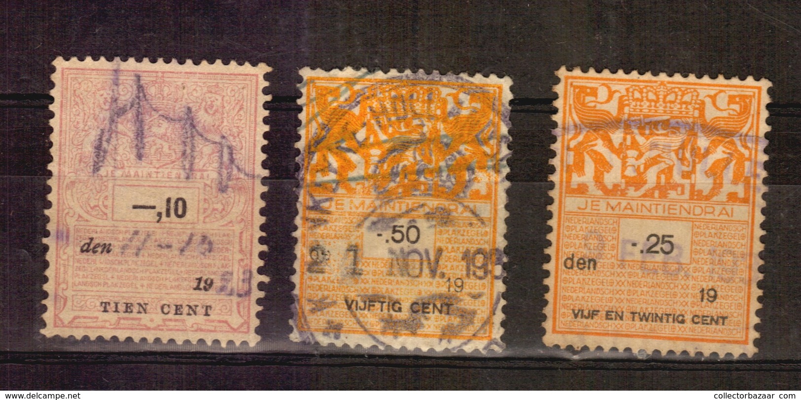 Nederlands Dutch JE MAINTIENDRAI REVENUES STAMPS (A_4273) USED STAMPS - Revenue Stamps