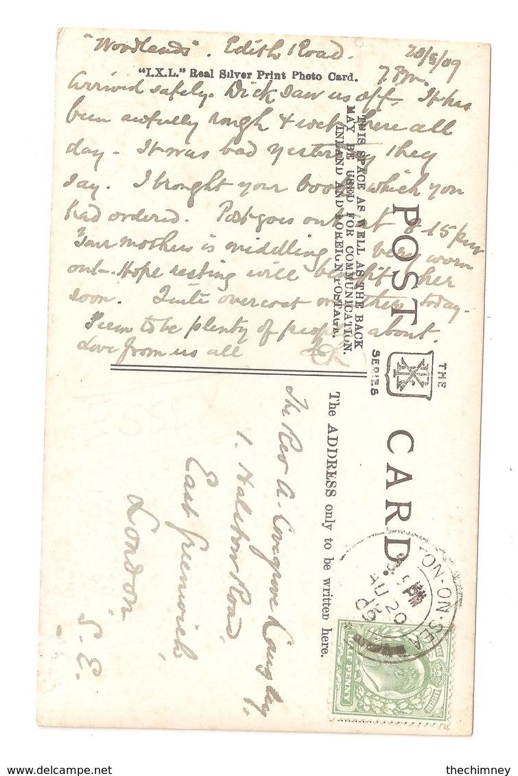 RP CLACTON ON SEA CHRIST CHURCH 1909 POSTMARK THE XL SERIES - Other & Unclassified