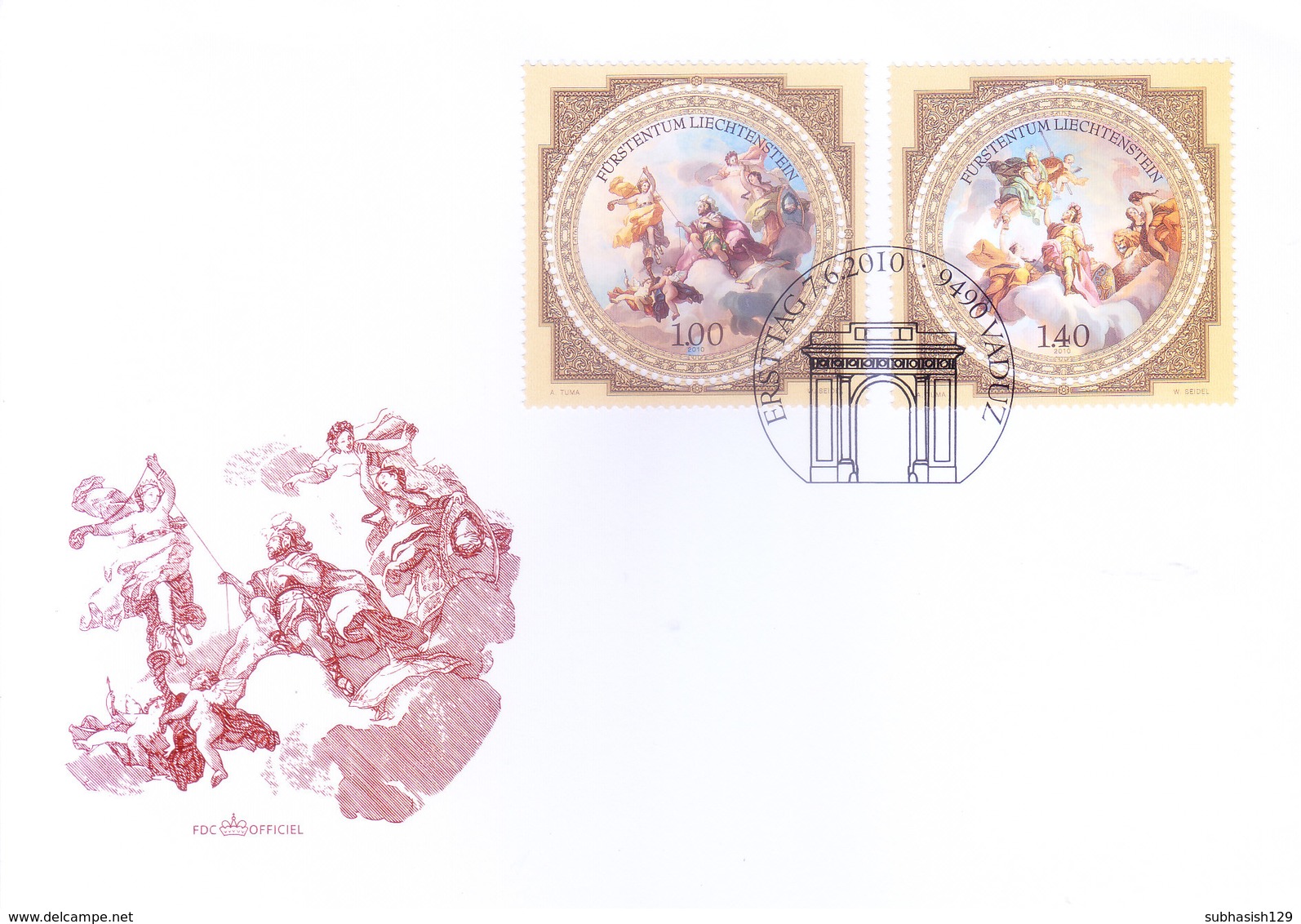 LIECHTENSTEIN : FIRST DAY COVER : 07-06-2010 : LIECHTENSTEIN MUSEUM IN VIENNA - Covers & Documents