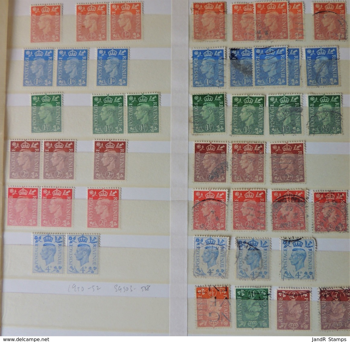 Great Britain 1950-52 KGVI Light Colours 2 Sets MM, 3 Sets Used Plus Extras,including Inverted Watermarks GB - Unused Stamps