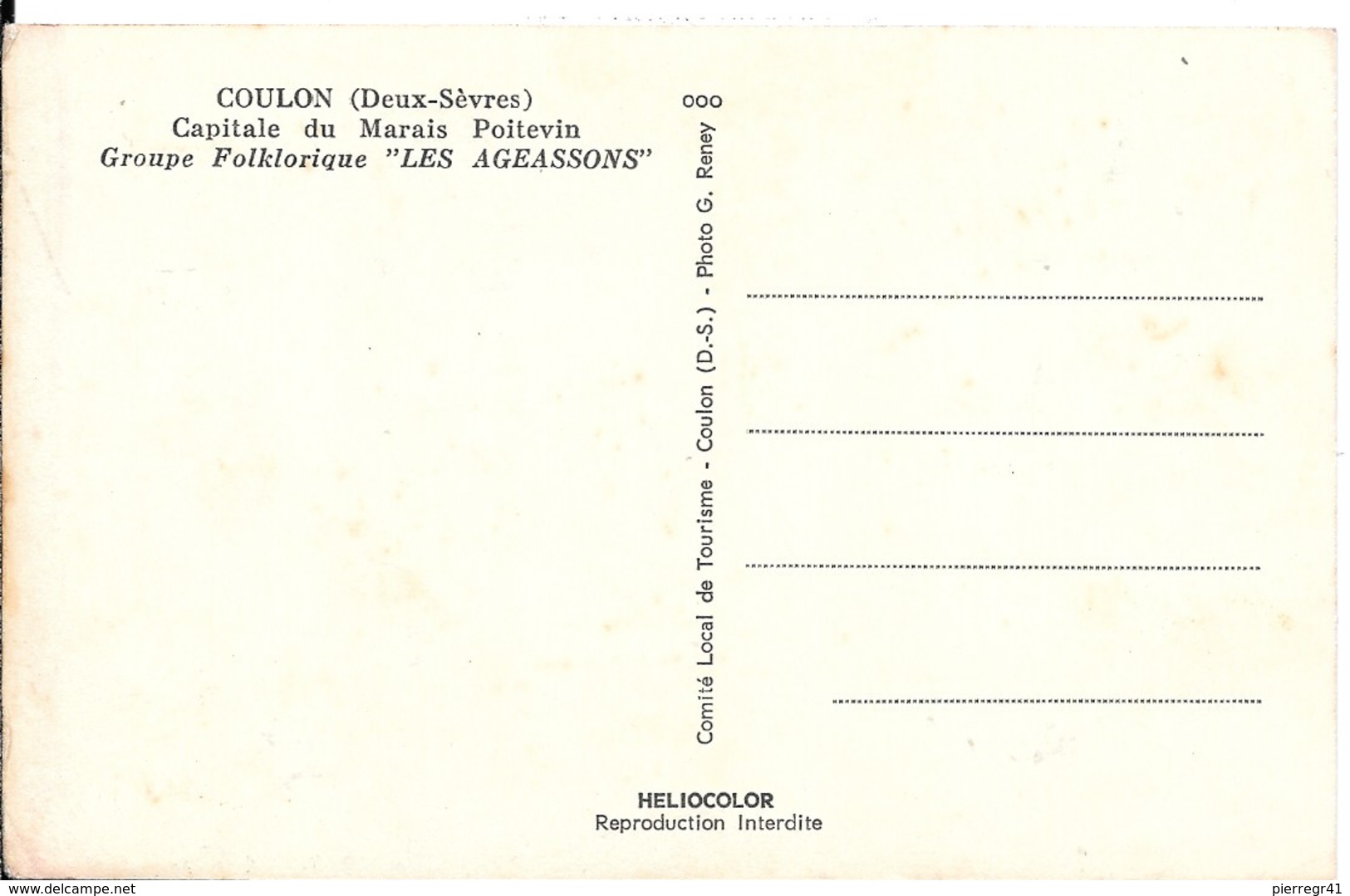 CPA-1955-79-COULON-LE MARAIS POITEVIN-Groupe Folklorique Les AGEASSONS-Edit Gaby-TBE - Autres & Non Classés