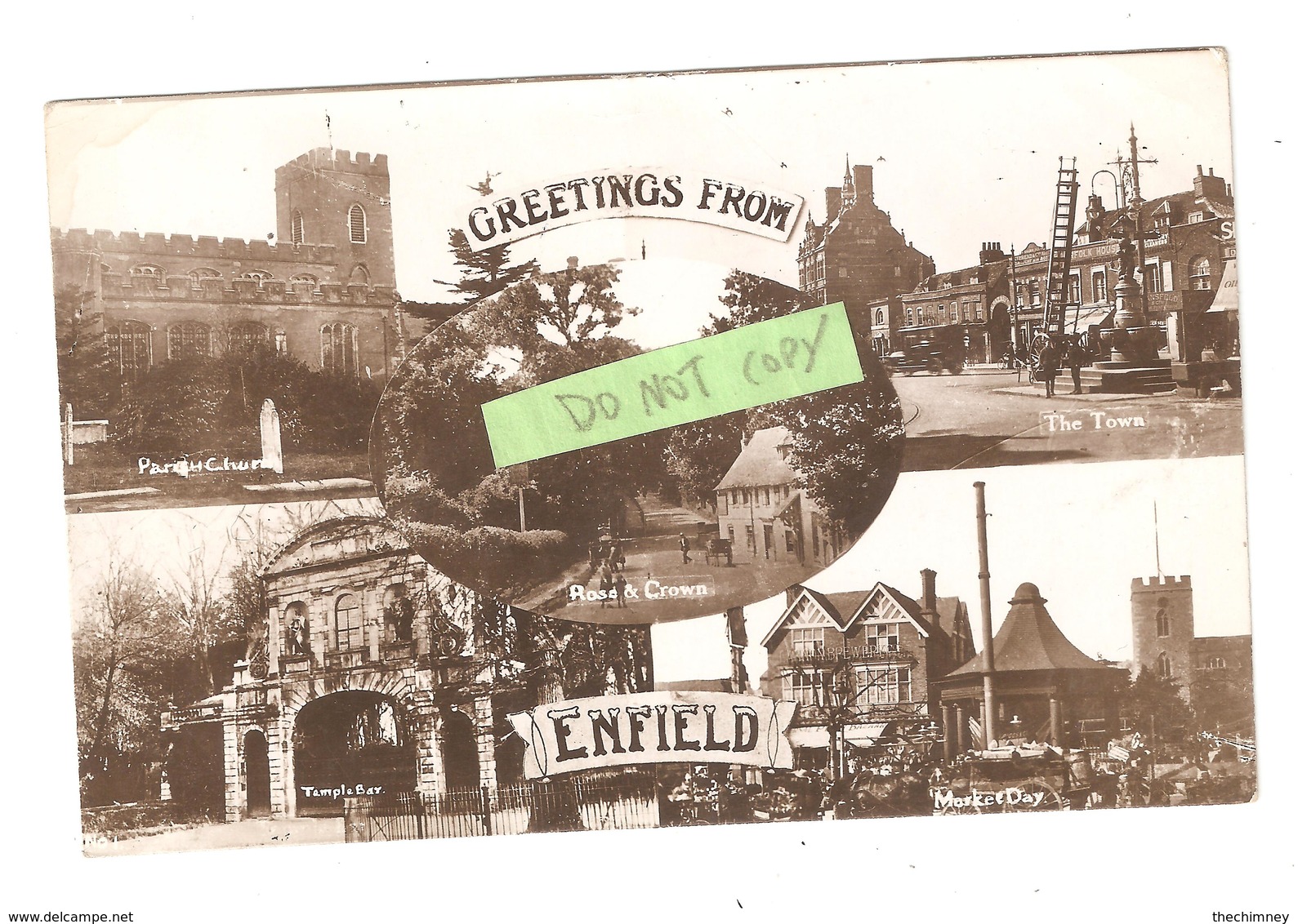 RP GREETINGS FROM ENFIELD MULTIVIEW POSTCARD - Middlesex